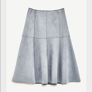 ZARA Ultimate Grey Faux Suede Skirt